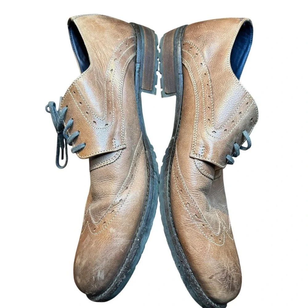 Steve Madden Higgdens Shoes Mens Size 13 Brown Leather Wingtip‎ Oxford Dress